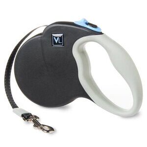 13' Heavy Duty Nylon Reflective Retractable Dog Leash, Black, XS/S Small Dog